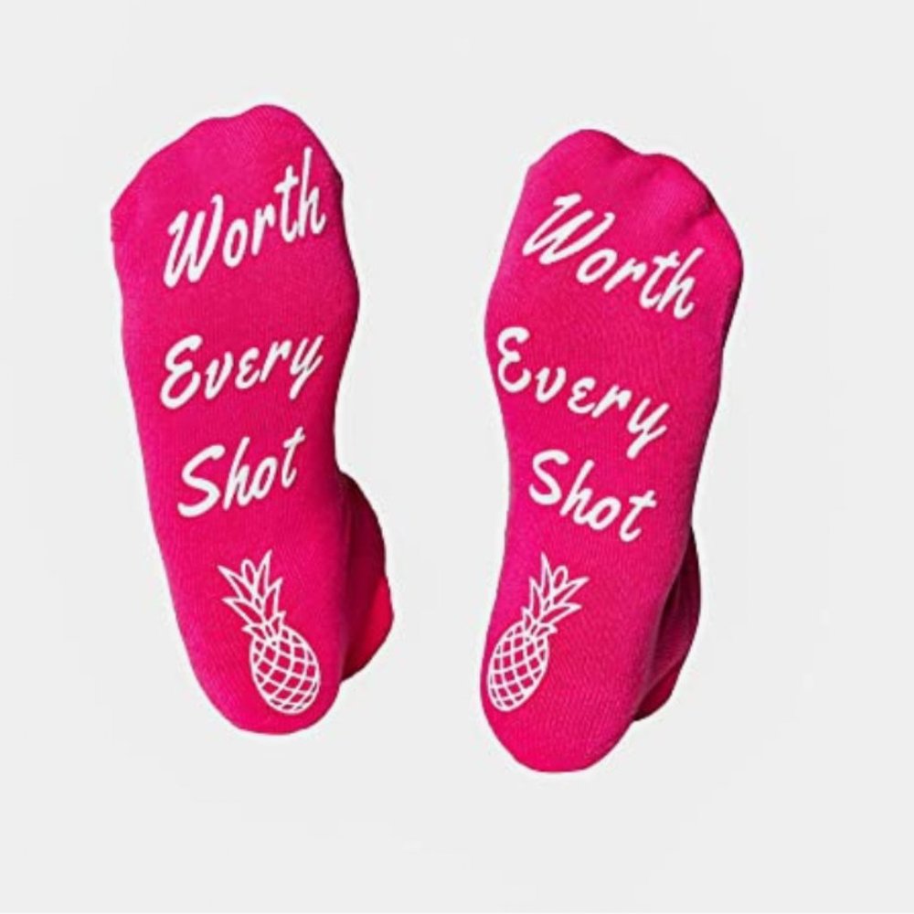 Fearless Fertility Grippy Socks - Worth Every Shot with Pineapple in Pick